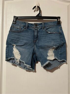 Sofia by Sofia Vergara Blue Distressed Jean Shorts